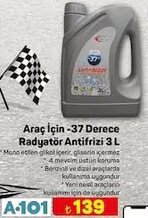 ARAÇ İÇİN -37 DERECE RADYATÖR ANTİFRİZİ 3 L ARAÇ İÇİN -37 DERECE RADYATÖR ANTİFRİZİ 3 L